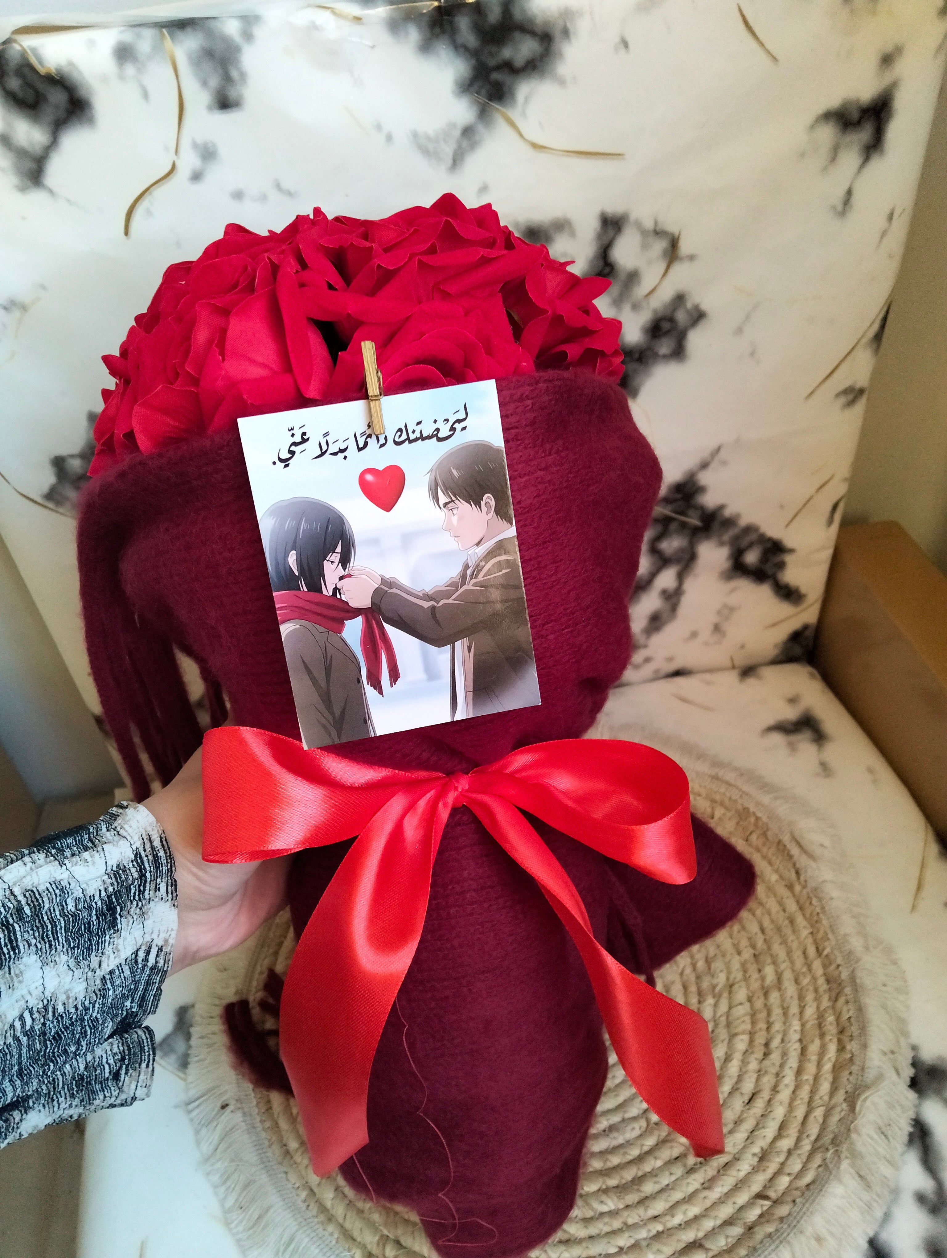 بوكيه ورد مع شال